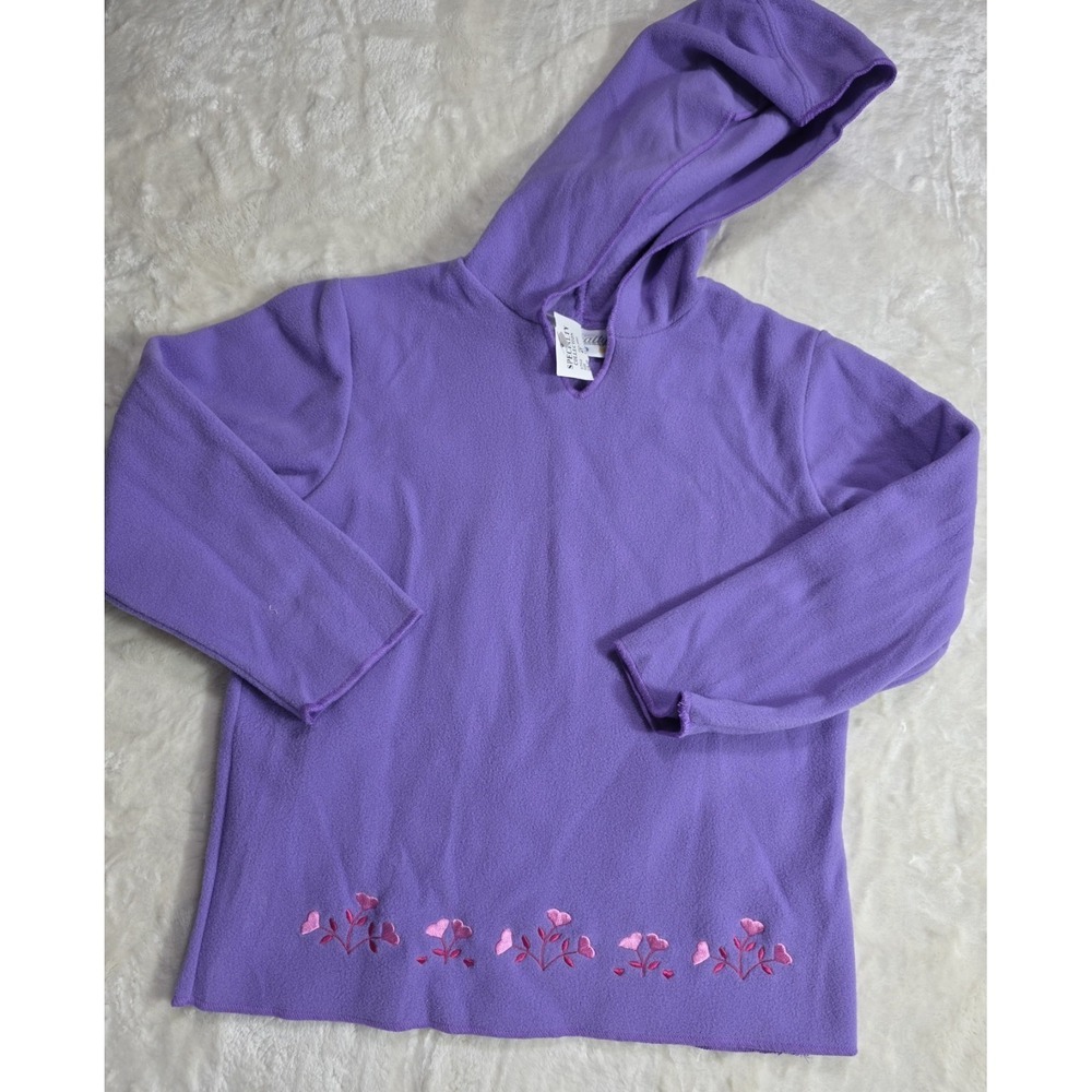 Vintage Specialty Kids Purple Fleece Hoodie Floral Pants Outfit Set 3T NWT - Picture 2 of 7